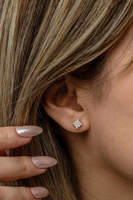 Heliophilia Silver Pendientes de Plata de Ley 925 con Baño de Oro Rosa y Circón